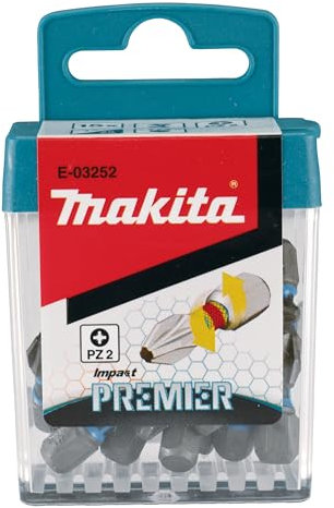 Makita E-03252 Impact Premier Torsion Bit Set PZ2 25mm 15 Pieces