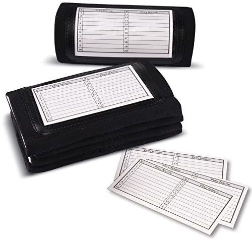 Quarterback (QB) Play Single Window Wristband – Erwachsenengröße – Pro Fußball Armband Playbook – 5 Stück (schwarz)