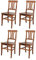 t m c s Tommychairs - Set 4 sillas Artemisia para Cocina y Comedor, Estructura y Asiento en Madera de Haya Pintada en Color Nogal Antiguo