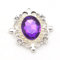 3 STÜCKE 31x34mm Oval Perle Strass Legierung Knöpfe Flatback Verzierungen Dekorativer Knopf für Kleid Schmuck Brosche Ohrring Zubehör (Lila)