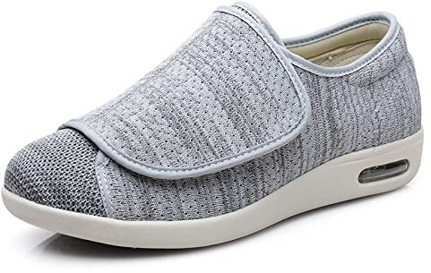 Zapatos para DiabéTicos Zapatillas Zapatos Deportivos Casuales Ajustables Zapatos de pies hinchados para Personas Mayores,Gris Claro,38 Zapatilla DiabéTica Sin Cordones para Mujer