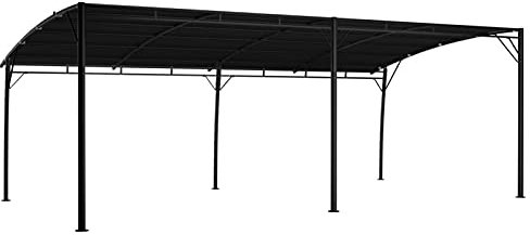 Gecheer Gazebo,Pegolato,Pergola,Padiglione,Parasole,da Giardino,in Tessuto,Colore Antracite,Struttura in Acciaio,6x3x2,55 m,Gazebo da Giardino con Struttura in Acciaio,Gazebo da Parete