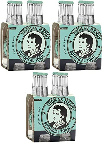 Thomas Henry Botanical Tonic Water - aufregend mild - (3 x 4 x 0,2 l Glas MW) 3er Set Bitterlimonade zum Mixen deiner Longdrinks und Cocktails mit Gin & Co.