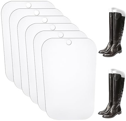 Enenes 12 Blätter (6 Paar) Stiefelform-Einlagen Stützform Schuhspanner hoch kurz Stiefelformer Unterstützung für Damen und Herren (40.6cm,weiß)