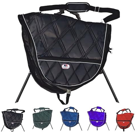 Majestic Ally 1000D Nylon Reflective English Saddle Carry Bag (Black)
