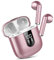 Bluetooth Kopfhörer In Ear, Kopfhörer Kabellos Bluetooth 5.3, Ultraleicht Ohrhörer mit HD Mikrofon, Herausragender Sound Musik Streaming bis zu 30 Stunden, LED-Anzeige, IP7 Wasserdicht, Roségold