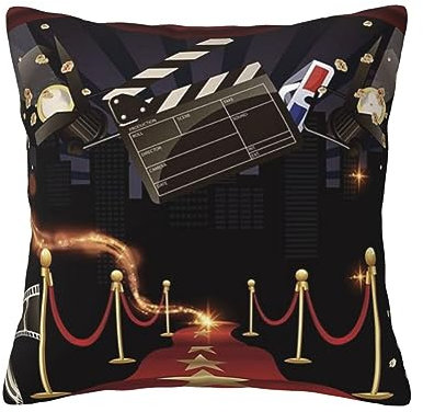 OPSREY Movie Night Party Print Throw Pillow Covers Pillowcase Soft Four Seasons Universal Decorative Cushion Covers for Living Room Sofa Couch Bed