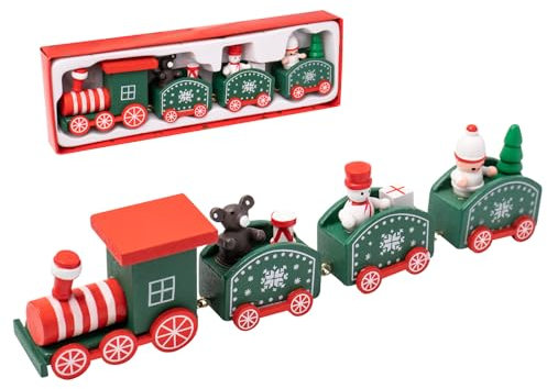 ZYDYRX Hölzerner Grüner Weihnachtszug Holz Weihnachtsdeko Anhänger Weihnachtsbaum Deko Weihnachten Holz Ornamente Christbaumschmuck aus Holz Baumschmuck zum Hängen Christbaumanhänger