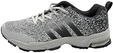 Ablovo® Herren Damen Sportschuhe Turnschuhe Laufschuhe Sneaker Hallenschuhe (Grau-Dunkelgrau, EU Schuhgrößensystem, Erwachsene, Herren, Numerisch, M, 43)
