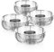 com-four® 4X Teelichthalter aus Metall - dekorativer Teelichthalter in Schalen-Form - Kerzenhalter für EIN gemütliches Ambiente - dekorativ (silberfarben - 4 Stück - M)