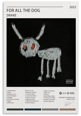 Drake-Poster für alle Hunde, Album-Cover, Poster, dekorative Malerei, Leinwand, Wandposter und Kunstdruck, moderne Familienschlafzimmer-Dekoration, Poster, 60 x 90 cm