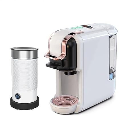 Multi-Kapsel-Kaffeemaschine, Heiß/Kalt-Kaffeemaschine, Milch, Kaffeepadgemahlener Kaffee, Cafeteria, 19 Bar, 5 in 1 (Color : H2B M1A WH, Size : CHINA_UK)
