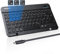 TECKNET Wiederaufladbare Bluetooth-Tastatur, mit 80cm USB Kabel, Ultra Dünn Wireless Bluetooth Keyboard Deutsches Layout QWERTZ BT5.1 Tragbare Kabellose Tastatur Bluetooth für Windows, iOS, Android