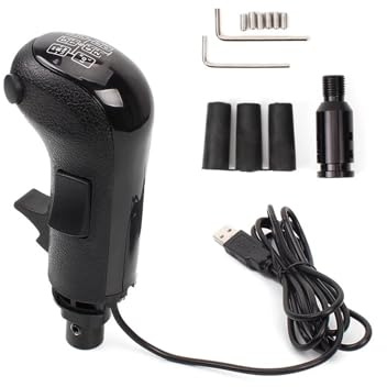 Coche Pomo Palanca Cambios Perilla Palanca Cambios Para Logitech G923 G29 G27 G25 TH8A ATS ETS2 Juegos Camiones PC USB Simulador Marcha Alta Y Perilla Cambio Marchas USB HB043 Pomo Cambio Marchas(01 -