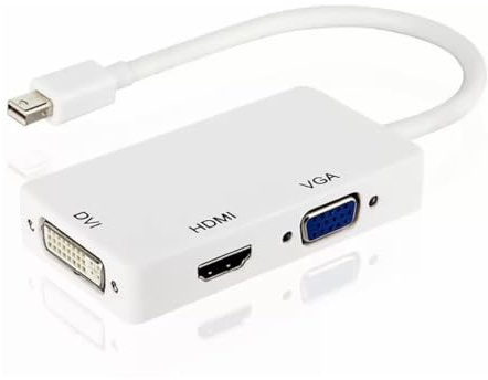 Visiodirect Câble Adaptateur convertisseur Mini Display Port vers HDMI, DVI et VGA pour Surface Pro 2