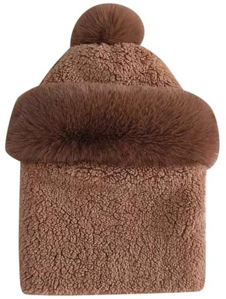 Modische Wintermütze, lässig, 2024, warme Mütze, Damenhut, lässig, alle Plüsch-Lätzchen, Ein-Körper, Samt, dick, warm, Trooper-Hut für Herren, coffee, Einheitsgröße