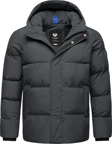 Ragwear Herren Winterjacke warme Steppjacke wasserdicht mit Verstellbarer Kapuze Walby YOUMODO Dark Grey Gr. L