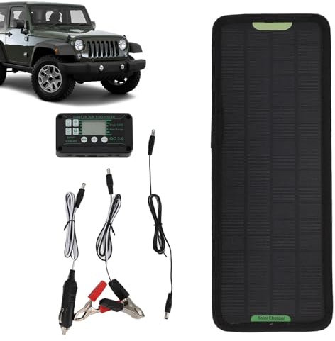 Solar Battery Charger - Car Battery Charger 12V, Battery Maintainer | Trickle Charger and Battery Desulfator with LCD Screen for Boat Tractors Automobile Motorcycles Trucks Caravan