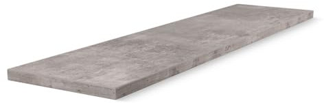 HausFux studioLINE MDF-Innenfensterbank nach Maß - 1,8 cm stark, melaminbeschichtet, mit ABS-Kante - Made in Germany - individueller Zuschnitt (Classic Beton, T x L | 15 x 180 cm)