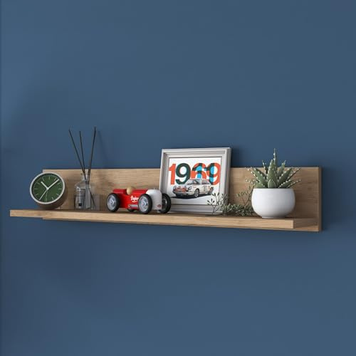 Stylish Wall Shelf, Walnut Finish, 90 x 15 x 14.8 cm, 100% Melamine Coated Particle Board, 18 mm Thick, Perfect for Modern Home Decor & Organization