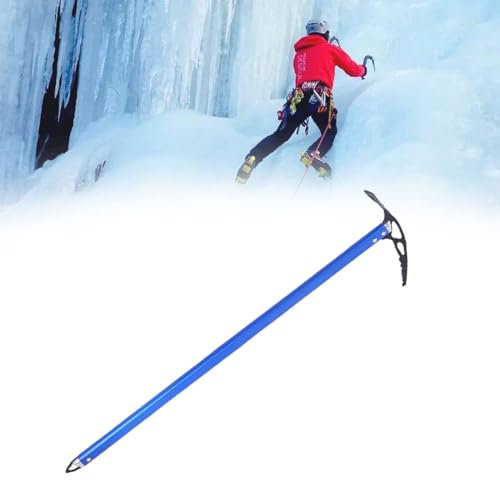 Ice AxeProfessional Ice Climbing Axes, Lightweight Outdoor Walking Pickaxe with Aluminum Material Length 60/65/70/75cm, Climbing Equipment for Mountaineering Hiking Aerial Work 60cm