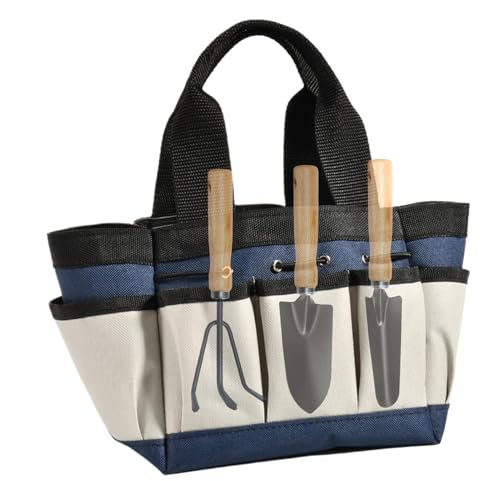 Sac À Outils De Jardin Robuste, Sac De Rangement Fourre-Tout De Jardin, Poches De Rangement pour Outils De Jardinage, Sac Fourre-Tout Portable Multifonction avec Poignées Et Sangles Élastiques