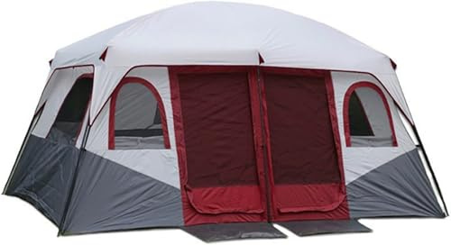 Tienda de campaña para 8-12 Personas, Ligera, Estable, Impermeable - Tienda Familiar con 2 dormitorios, Tienda Grande con Lona para el Suelo, 430 x 305 x 203 cm Red,4.3 * 3 * 2m