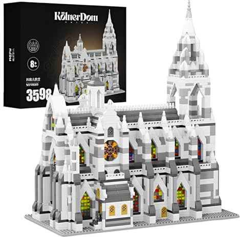SymGrpu Kölner Dom Mini-Bausteine Bausatz (3598 Teile), Berühmte Wahrzeichen Architektur Micro Klemmbausteine Modell für Display, Kirche BAU STEM Lernspielzeug, Geschenkidee für Kinder Erwachsene