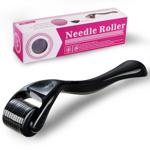 0,75mm Derma-Roller,Micro Needling Roller Beard Bartroller mit 540 Titan Nadeln Micronadeln Derma-roller für Haare Körper Gesicht,Gegen Falten Narben Dehnungsstreifen Große Poren