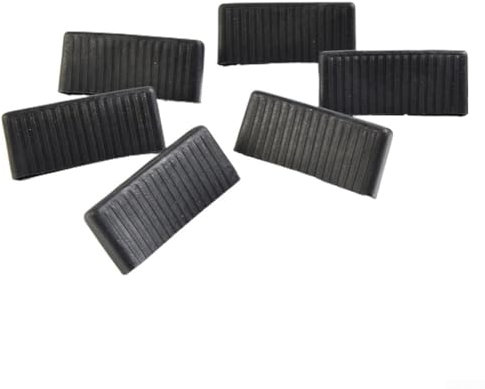 6 Stück Mittelseiten-Bett-Lamellenkappen-Halter, schwarze Kunststoff-Endkappen-Ersatzteile für Holz-Tagesetagen-Bettgestell, 65 mm Breite