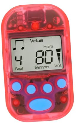 BESPORTBLE 1 Stück Mini Elektronisches Metronom für Gitarre Tragbares Digital Metronom mit Präzisem Takt Leicht und Langlebig zum Üben von Klavier und Violine Transparent Rot