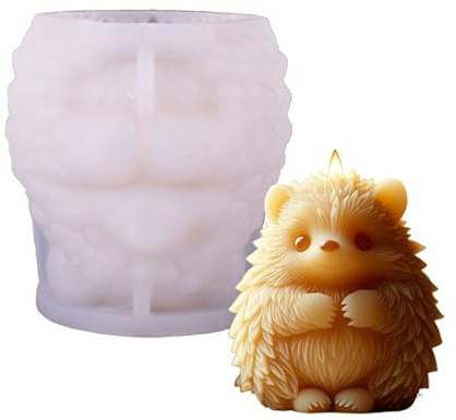 Xidmold Moule en silicone en forme de hérisson 3D pour résine époxy, savon, cire, résine, plâtre, béton, artisanat, décoration d'automne et cadeaux (B)