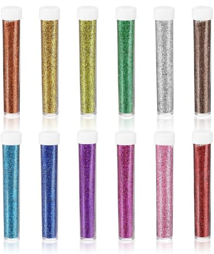 TAKONE Glitzerpulver Set 12 Farben 7g Glitzer Nagelkunst Gesicht Harz DIY | Glitzerpulver Set 12 Farben, 7g je Gläschen, Nagelkunst, Gesicht, Harz, DIY Projekte