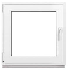 Framex Kellerfenster Fenster Kunststofffenster Weiß Breite x Höhe 80 x 80 cm (800 x 800 mm) 2-fach (32 mm) Dreh Kipp DIN Links 4-Kammer Profil 58 mm inkl Griff - Premium