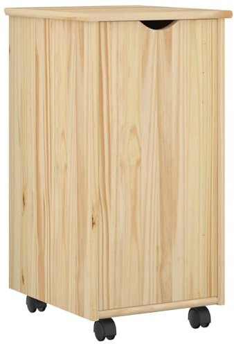 vidaXL Rollschrank Mit Rad Braun 34 x 39 x 65,5 cm Massivholz Kiefer