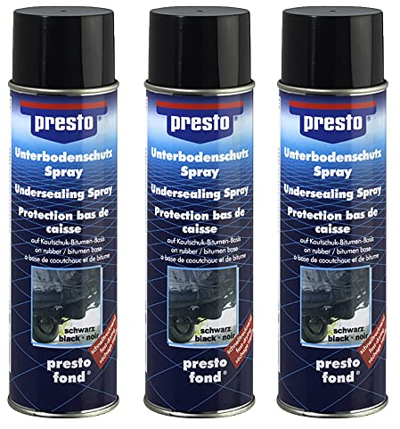presto 3X 500ml Unterbodenschutz Bitumen schwarz