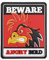 Emblem 3D Rubber Patch Beware of Angry Bird 4-Eckig #5121