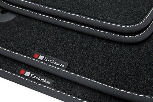 teileplus24 EF142 Fußmatten Gummimatten Exclusive-line Design kompatibel mit VW T-Cross C1 2018-, Naht:Silber