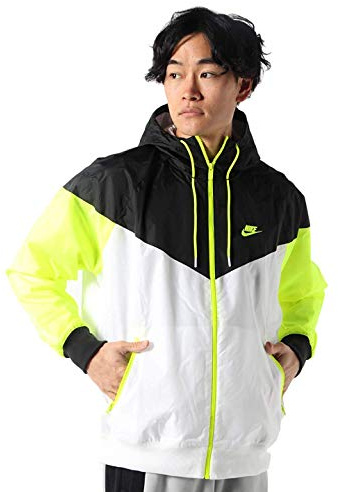 Nike Herren Sport Jacket M NSW HE WR JKT HD, White/Black/Volt/(Volt), 2XL, AR2191