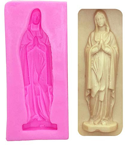 DUBENS Virgen María en forma de pastel de fondant 3D molde de silicona para jabón de arcilla polimérica moldes chocolate pasteles dulces herramientas de decoración