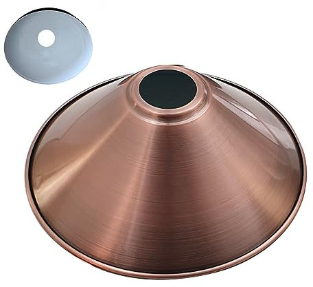 Retro-Vintage-Lampenschirm, einfache Installation, industrieller Lampenschirm, 4 cm, E27-Aufhängeloch, für Küche, Wohnzimmer, Bar, Flur (Copper)