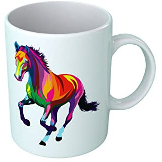 Bulabadoo Tazza con cavallo colorato simpatica - Parodia - Tazza Divertente - Cavallo - Idea Regalo