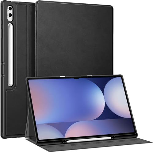 FINTIE Custodia per Samsung Galaxy Tab S10 Ultra/S9 Ultra/S8 Ultra 14.6 Pollici Tablet, Multi-angli Protettiva Cover Posteriore in Morbido TPU Case con Auto Sveglia/Sonno, Nero