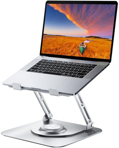 JOYEKY Laptopständer für Schreibtisch, Verstellbarer Computerständer mit 360° drehbarer Basis, Faltbarer und tragbarer Laptopständer, passend für alle 10-16 Zoll Laptops