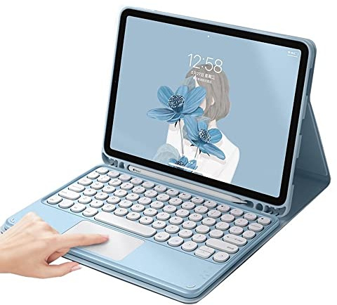 Touch Keyboard - Custodia per iPad Mini 5a generazione Mini 4, tastiera staccabile con portapenne, colore rotondo, sottile, per Mini 5a generazione, colore: Nero