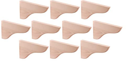 Gedotec Lot de 10 équerres murales en pin 165 x 95 mm, très résistantes, en bois naturel, haute capacité de charge, convient pour les étagères, les étagères murales, les supports d'étagère