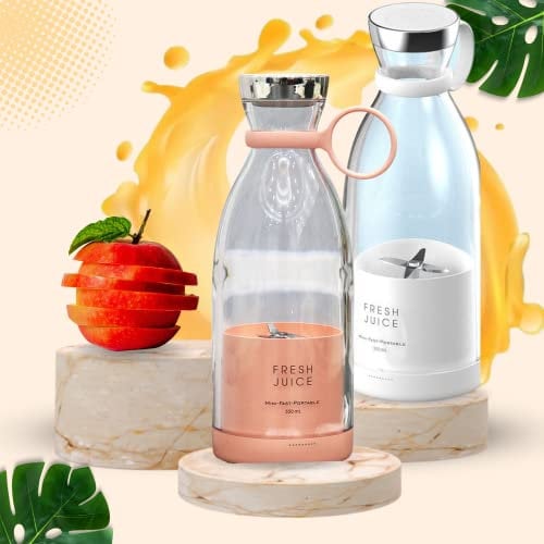 SERDOCYL Batidora Portátil - Fácil de Usar - Mini Batidora 2en1 y botella viajes - Cargando USB y Portátil Inalámbrica - Ideal para Zumos de Frutas, Batidos y Sopas - Capacidad 350 ML