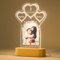 iDIY Hochzeitsgeschenke Personalisierte Lampe mit Foto Jahrestag Geschenk für Ihn und Sie Hochzeitstag Geschenke für Frauen und Männer LED Nachtlicht mit Namen und Datum