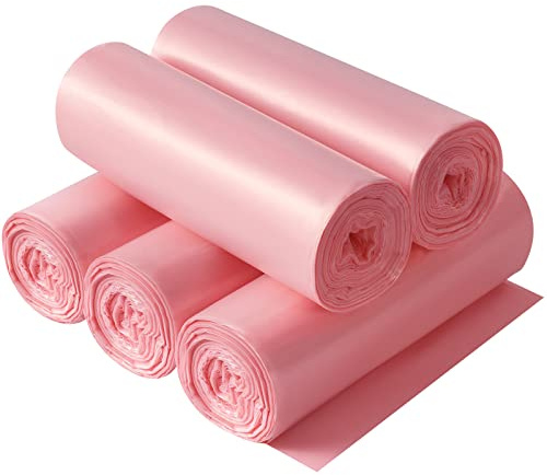 Lot de 100 petits sacs poubelles solides pour bureau, maison, chambre à coucher, rose