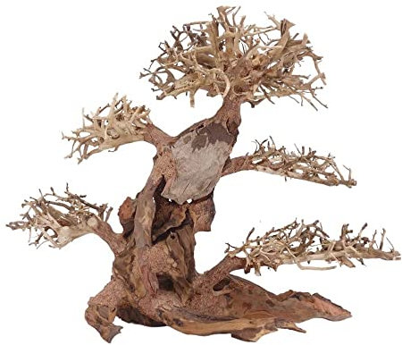 AquaOne Aquarium Bonsai Baum XL Nr.12063 Wurzel Oriental Holz 40x20x30 cm I Aquascaping Dekoration I Natur Unikat Bonsaibaum I Landschaft Deko Unterwasserlandschaft